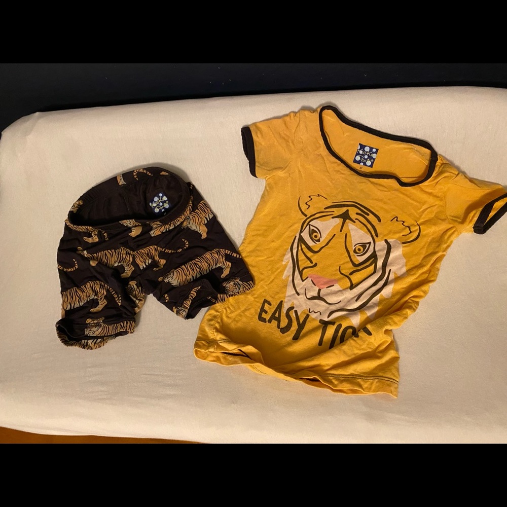 Kickee pants jammies easy tiger 2 piece set
